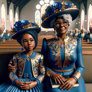 Adjust the 3-D realistic image to depict the African-American gr...