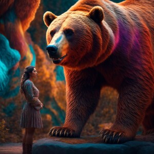 Create a highly detailed and photorealistic 3D image of a Bear G...