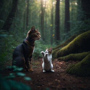 A curious cat encounters an alien in the heart of the forest. Th...