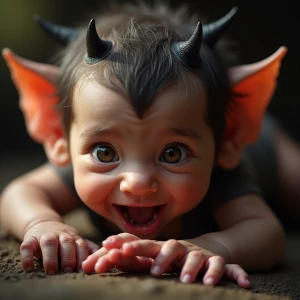 close-up panoramicrophotograph looking-down into the intense eye...