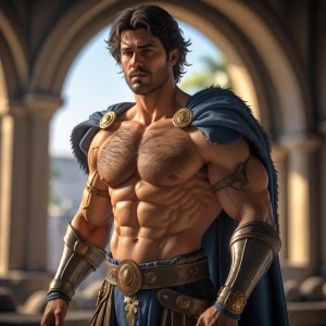 The hairy muscular prince showed off el pito