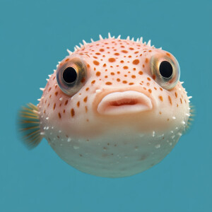 A pufferfish that is so round it almost looks like an egg, the f...