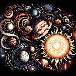 Solar system in space