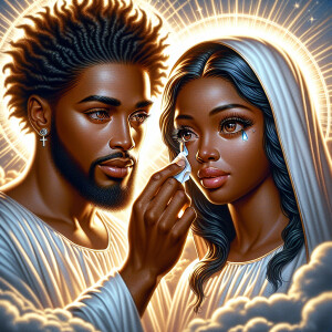 Ensure that the image distinctly represents both Jesus Christ an...