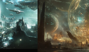 we see the big transparent sphere - it's an alien space ship  -...