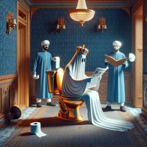 This humorous cartoon depicts a scene of a ghost  in an unconven...