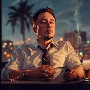 Elon Musk,drunk and high, GTA style