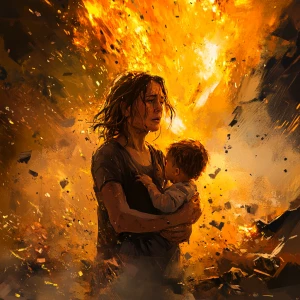 Create a realistic digital painting in a warm, muted color palet...