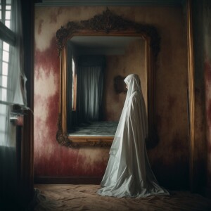 A high quality photorealistic The mirror 
Mirror Mirror on the w...