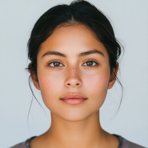 Portrait of a 19-year-old Mexican-Californian woman with a clean...