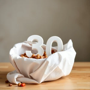 Play number 30 wrapped in a blank bowl