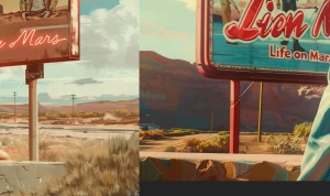 retro painterly realism, mid-century magazine illustration style...