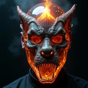 immaculately detailed dark art style transparent crystal phantom...