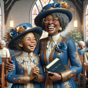 Adjust the 3-D realistic image to depict the African-American gr...