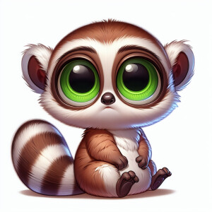 A portrayal of Mort, the small, adorable lemur character from th...