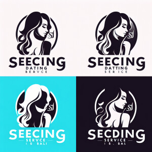 logo for secret dating service in Bali. girl in profile, face an...