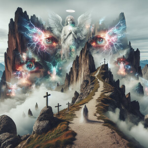 A surreal double exposure artwork that merges elements of a natu...