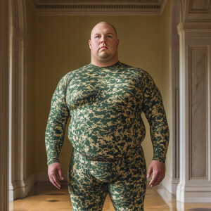Portrait of Jason Fuller, a middle-aged, obese yet muscular Cauc...