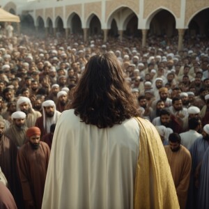 Arabic Jesus preaching to the masses