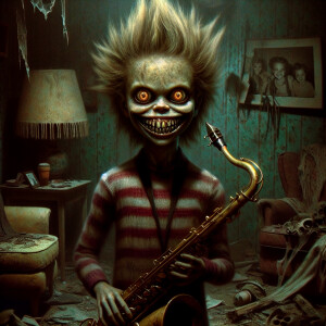 horror-themed prompt for an evil Lisa Simpson:

"Envision a high...