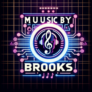 Cyberpunk Custom logo for text «music by Brooks»