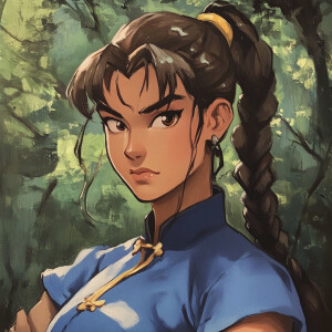 Chun-li, in Ghibli studio style art