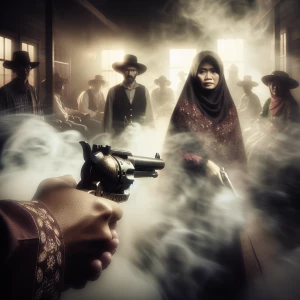 I see you through the pistol smoke