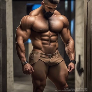 coach tiene un cuerpo peludo de Lycan musculoso y un miembro eno...