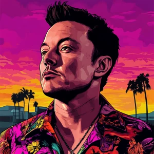 Elon Musk in GTA art style, Toilet, in the style of a Grand The...