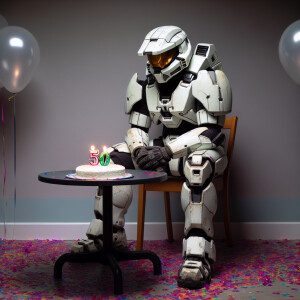 Sad stormtrooper celebrating 50th birthday