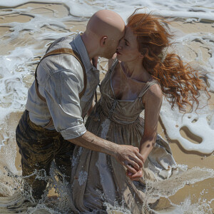 A photorealistic high resolution image. Light ginger haired fema...