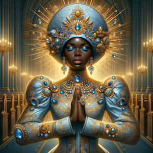 Create an illustration that embodies spirituality and a deep con...