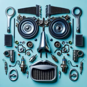 Create an artistic representation of a human face using automobi...