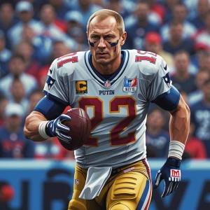 Putin NFL player, picture in action, in GTA art style