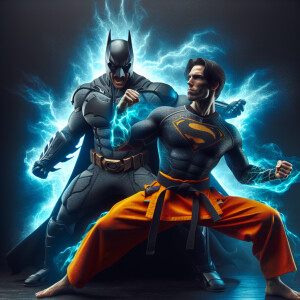 Batman fighting Goku