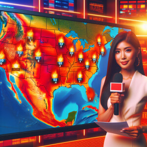 High resolution. Meteorologist reports weather on tv! Super high...