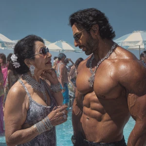 Hyperrealism, art. a punjabi   mother in law, in her late 50s,...