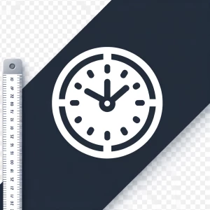 clock, white on transparent background