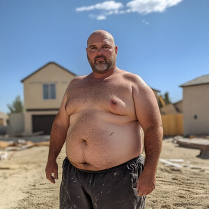 Hyperrealistic photo of Curtis Kowe who is employed as apainting...