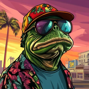 MEME PEPE in GTA art style — — in the style of a Grand Theft Au...