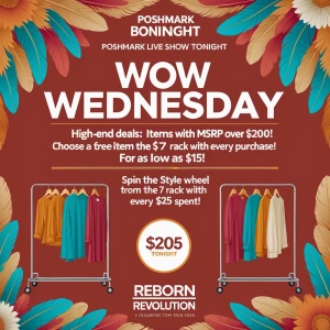 Please create a thumbnail for my Poshmark live show tonight. Her...