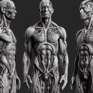 Create a detailed, anatomically correct 3D model of a nude male...