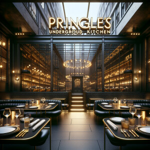 Upscale urban restaurant called “Pringle’s Underground Kitchen,”...