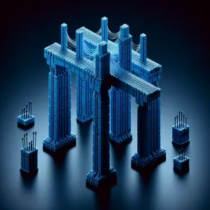 blue plastic interlocking lego bricks forming the shape of a pix...