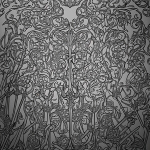 Create an 8.5”x11” coloring book page with 1” margins. In the p...