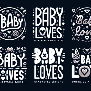 Different shaped logos for (Baby loves) logo
Crazy style fonts u...