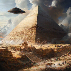 Extraterrestrial beings orchestrating the construction of the Gr...