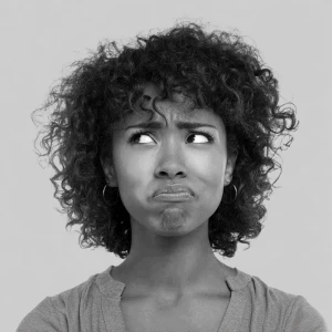 Generate a black and white image of a beautiful Black woman with...