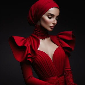 A WOMAN IN RED DRESS