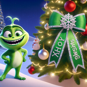 crystallized ribbon name *khloey* wrapped around a christmas tre...